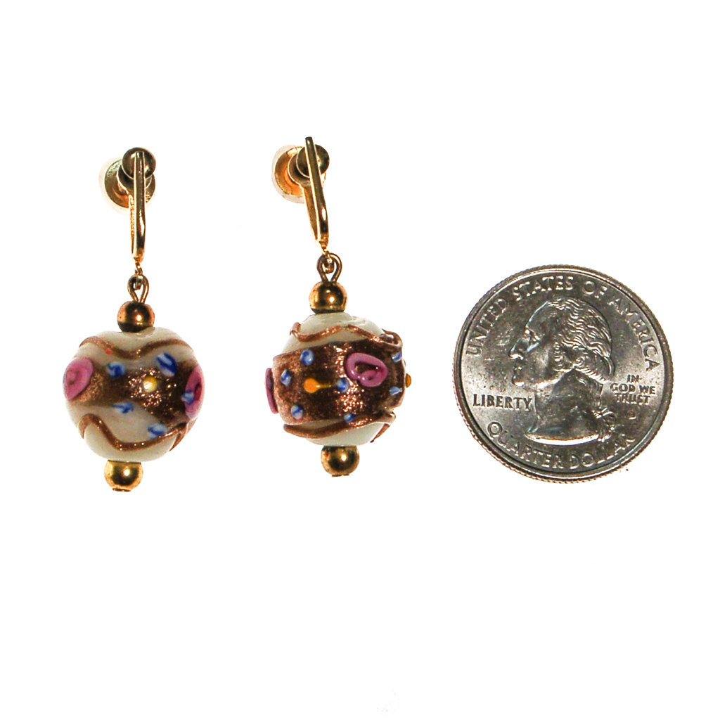 Murano Glass Wedding Cake Bead Earrings by Unsigned Beauty - Vintage Meet Modern Vintage Jewelry - Chicago, Illinois - #oldhollywoodglamour #vintagemeetmodern #designervintage #jewelrybox #antiquejewelry #vintagejewelry