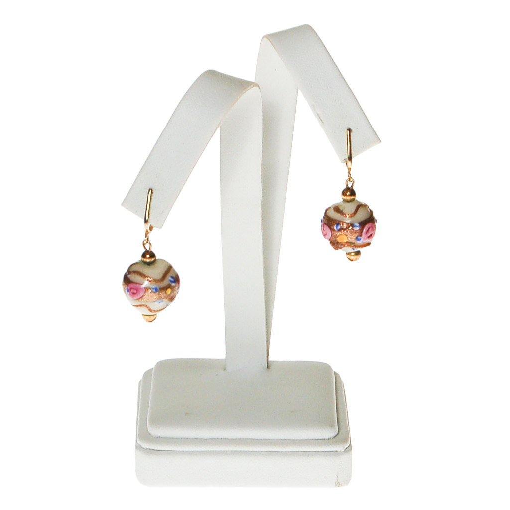 Murano Glass Wedding Cake Bead Earrings by Unsigned Beauty - Vintage Meet Modern Vintage Jewelry - Chicago, Illinois - #oldhollywoodglamour #vintagemeetmodern #designervintage #jewelrybox #antiquejewelry #vintagejewelry