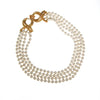 Geno Multi Strand Pearl Necklace with Gold Decorative Clasp by Geno - Vintage Meet Modern Vintage Jewelry - Chicago, Illinois - #oldhollywoodglamour #vintagemeetmodern #designervintage #jewelrybox #antiquejewelry #vintagejewelry