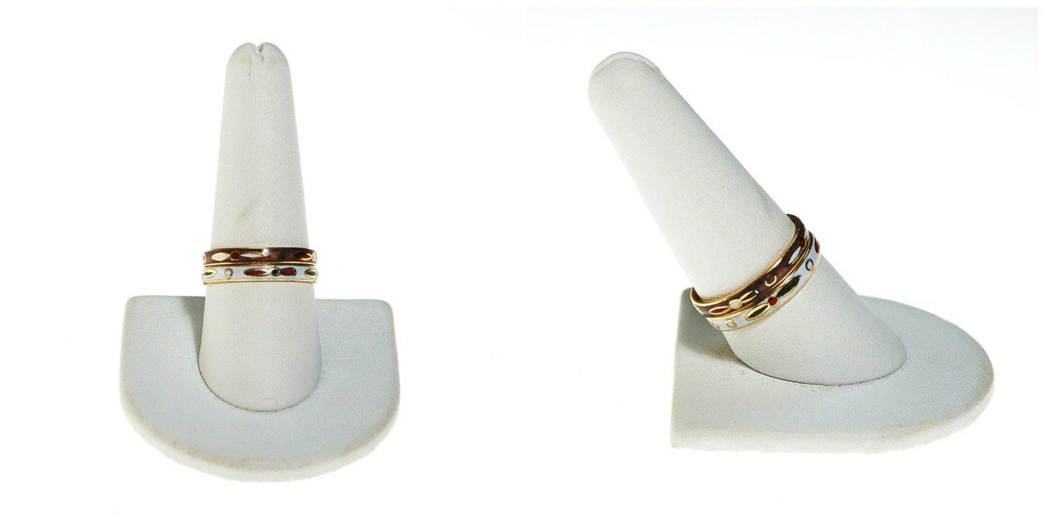 Cloisonne Enamel Stacking Ring Set by Cloisonne - Vintage Meet Modern Vintage Jewelry - Chicago, Illinois - #oldhollywoodglamour #vintagemeetmodern #designervintage #jewelrybox #antiquejewelry #vintagejewelry