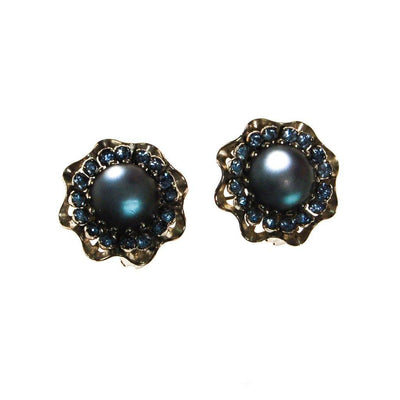 Blue Frosted Crystal Rhinestone Earrings by Unsigned Beauty - Vintage Meet Modern Vintage Jewelry - Chicago, Illinois - #oldhollywoodglamour #vintagemeetmodern #designervintage #jewelrybox #antiquejewelry #vintagejewelry