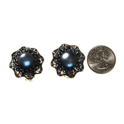 Blue Frosted Crystal Rhinestone Earrings by Unsigned Beauty - Vintage Meet Modern Vintage Jewelry - Chicago, Illinois - #oldhollywoodglamour #vintagemeetmodern #designervintage #jewelrybox #antiquejewelry #vintagejewelry