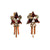 1940s Art Deco Diamante and Garnet Crystal Drop Earrings