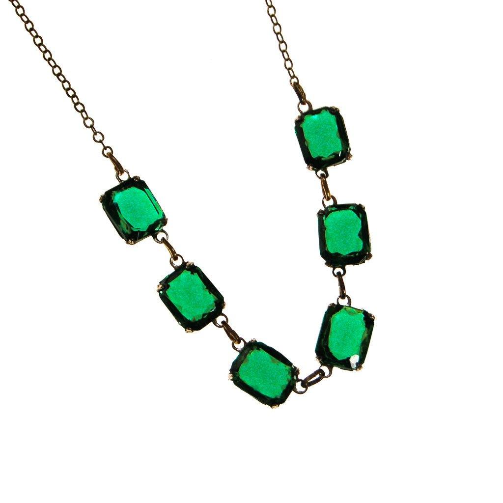Art Deco Emerald Crystal Choker Necklace