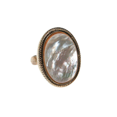 Mother of Pearl Statement Ring by Whiting and Davis - Vintage Meet Modern Vintage Jewelry - Chicago, Illinois - #oldhollywoodglamour #vintagemeetmodern #designervintage #jewelrybox #antiquejewelry #vintagejewelry