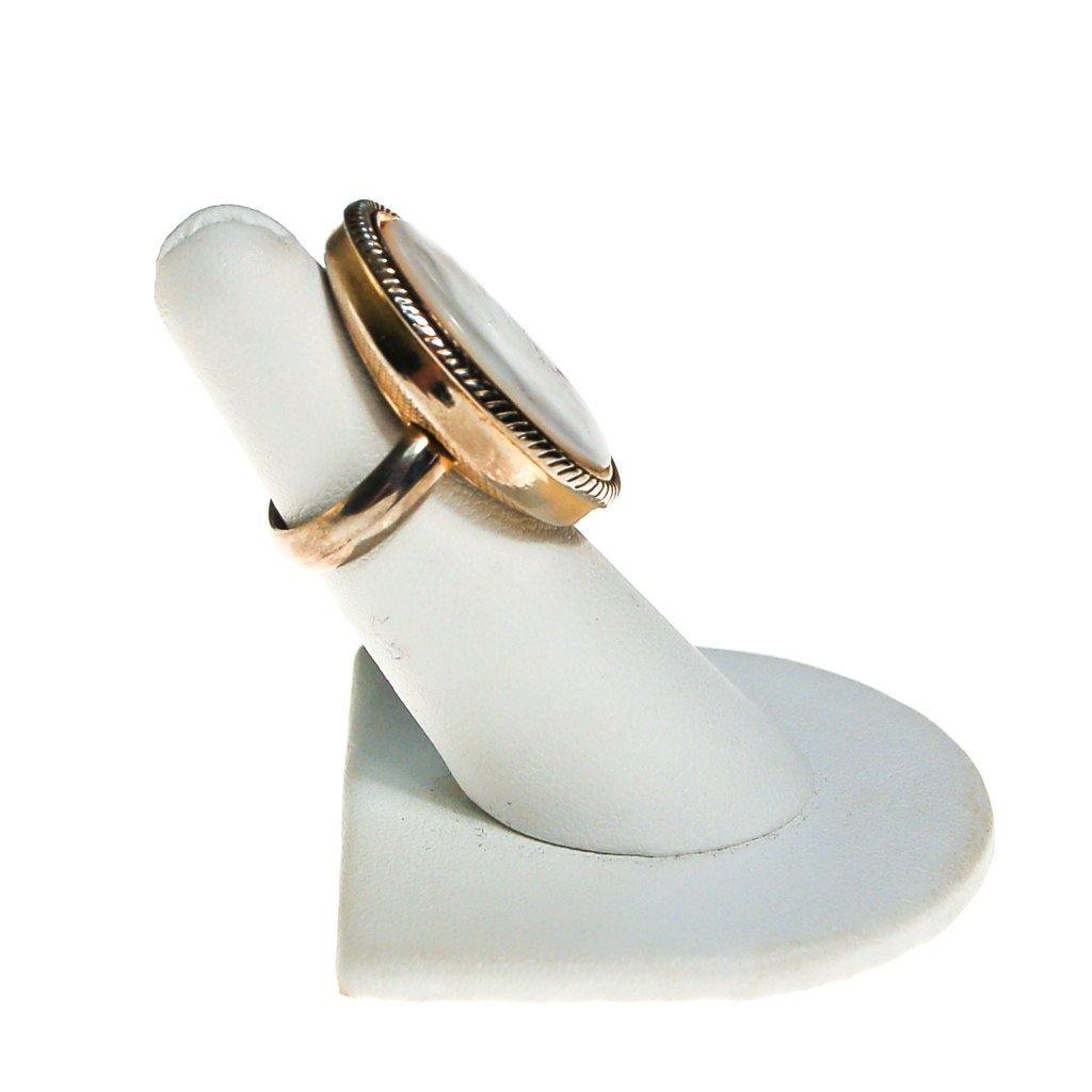Mother of Pearl Statement Ring by Whiting and Davis - Vintage Meet Modern Vintage Jewelry - Chicago, Illinois - #oldhollywoodglamour #vintagemeetmodern #designervintage #jewelrybox #antiquejewelry #vintagejewelry
