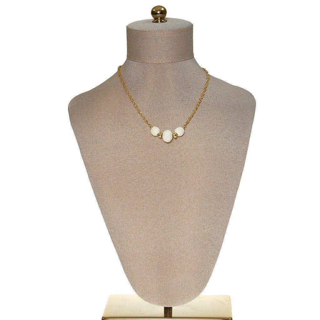 Crown Trifari Carved Three Bead Choker Necklace by Crown Trifari - Vintage Meet Modern Vintage Jewelry - Chicago, Illinois - #oldhollywoodglamour #vintagemeetmodern #designervintage #jewelrybox #antiquejewelry #vintagejewelry