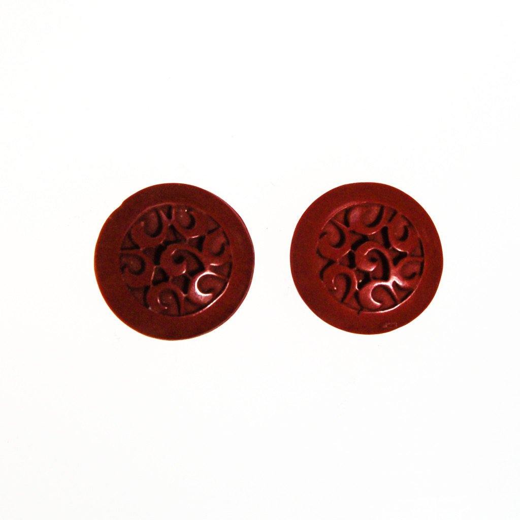 Red Cinnabar Earrings by Chinese Export - Vintage Meet Modern Vintage Jewelry - Chicago, Illinois - #oldhollywoodglamour #vintagemeetmodern #designervintage #jewelrybox #antiquejewelry #vintagejewelry
