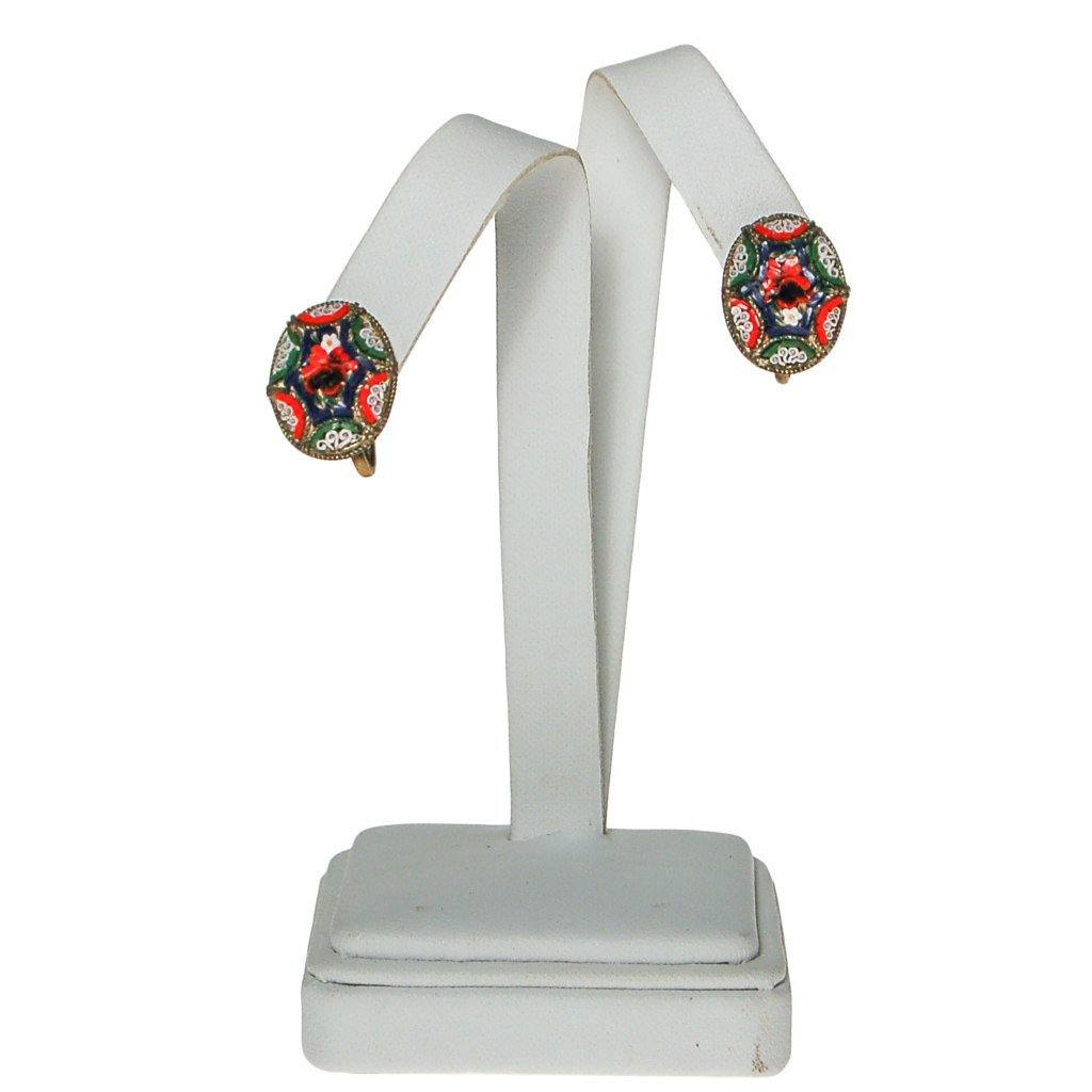 Coloful Mosaic Earrings Made in Italy by Made in Italy - Vintage Meet Modern Vintage Jewelry - Chicago, Illinois - #oldhollywoodglamour #vintagemeetmodern #designervintage #jewelrybox #antiquejewelry #vintagejewelry