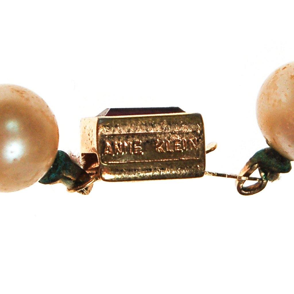Strand of Pearls with Amethyst Crystal Clasp by Anne Klein by Anne Klein - Vintage Meet Modern Vintage Jewelry - Chicago, Illinois - #oldhollywoodglamour #vintagemeetmodern #designervintage #jewelrybox #antiquejewelry #vintagejewelry