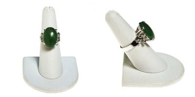 Green Jade Statement Ring, Sterling Silver by Sterling Silver - Vintage Meet Modern Vintage Jewelry - Chicago, Illinois - #oldhollywoodglamour #vintagemeetmodern #designervintage #jewelrybox #antiquejewelry #vintagejewelry