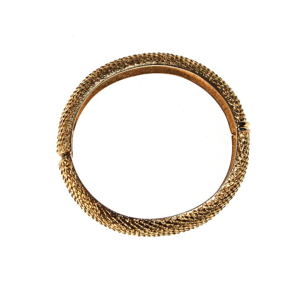 Gold Monet Scale Bangle Bracelet by Monet - Vintage Meet Modern Vintage Jewelry - Chicago, Illinois - #oldhollywoodglamour #vintagemeetmodern #designervintage #jewelrybox #antiquejewelry #vintagejewelry