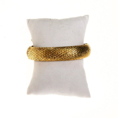 Gold Monet Scale Bangle Bracelet by Monet - Vintage Meet Modern Vintage Jewelry - Chicago, Illinois - #oldhollywoodglamour #vintagemeetmodern #designervintage #jewelrybox #antiquejewelry #vintagejewelry