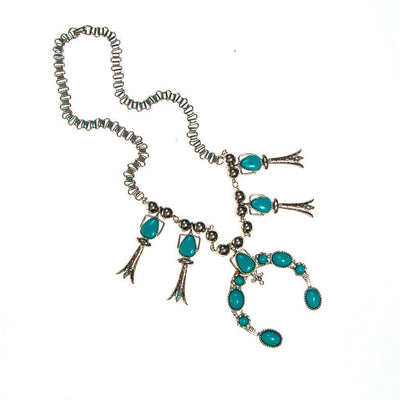Silver tone necklace with pendant and turquoise by ART Mode - Vintage Meet Modern Vintage Jewelry - Chicago, Illinois - #oldhollywoodglamour #vintagemeetmodern #designervintage #jewelrybox #antiquejewelry #vintagejewelry