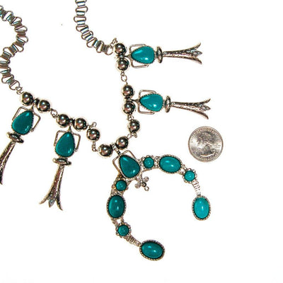 Silver tone necklace with pendant and turquoise by ART Mode - Vintage Meet Modern Vintage Jewelry - Chicago, Illinois - #oldhollywoodglamour #vintagemeetmodern #designervintage #jewelrybox #antiquejewelry #vintagejewelry