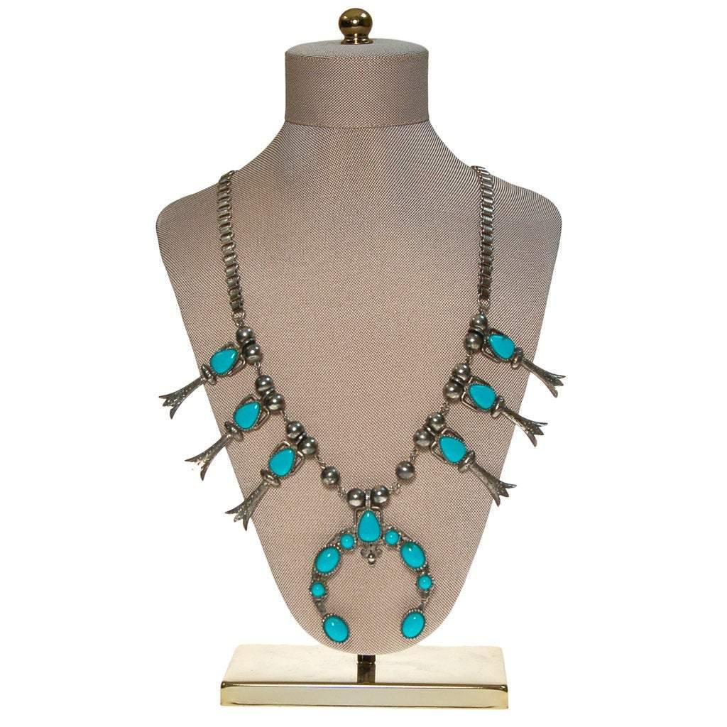 Silver tone necklace with pendant and turquoise by ART Mode - Vintage Meet Modern Vintage Jewelry - Chicago, Illinois - #oldhollywoodglamour #vintagemeetmodern #designervintage #jewelrybox #antiquejewelry #vintagejewelry