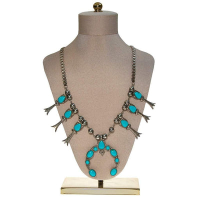 Silver tone necklace with pendant and turquoise by ART Mode - Vintage Meet Modern Vintage Jewelry - Chicago, Illinois - #oldhollywoodglamour #vintagemeetmodern #designervintage #jewelrybox #antiquejewelry #vintagejewelry