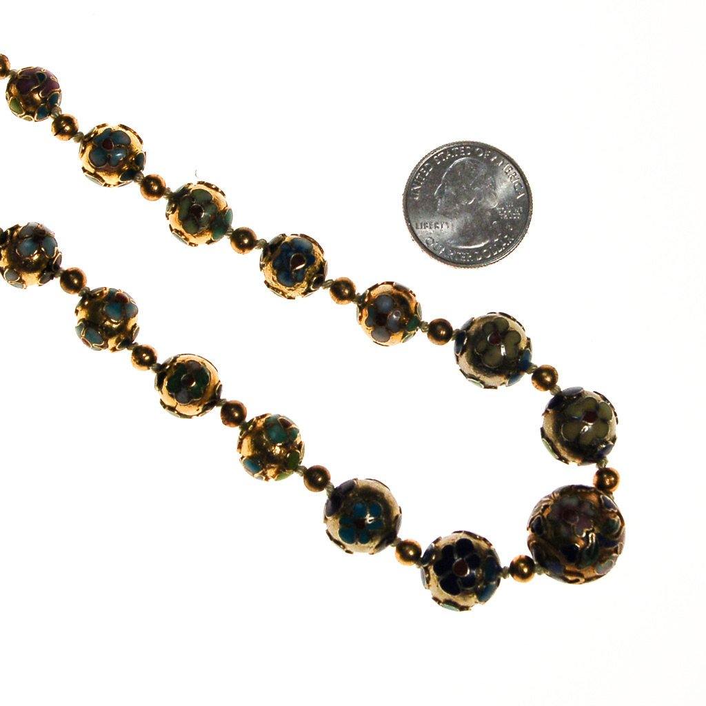 Chinese Export Colorful Cloisonne Bead Necklace by Unsigned Beauty - Vintage Meet Modern Vintage Jewelry - Chicago, Illinois - #oldhollywoodglamour #vintagemeetmodern #designervintage #jewelrybox #antiquejewelry #vintagejewelry