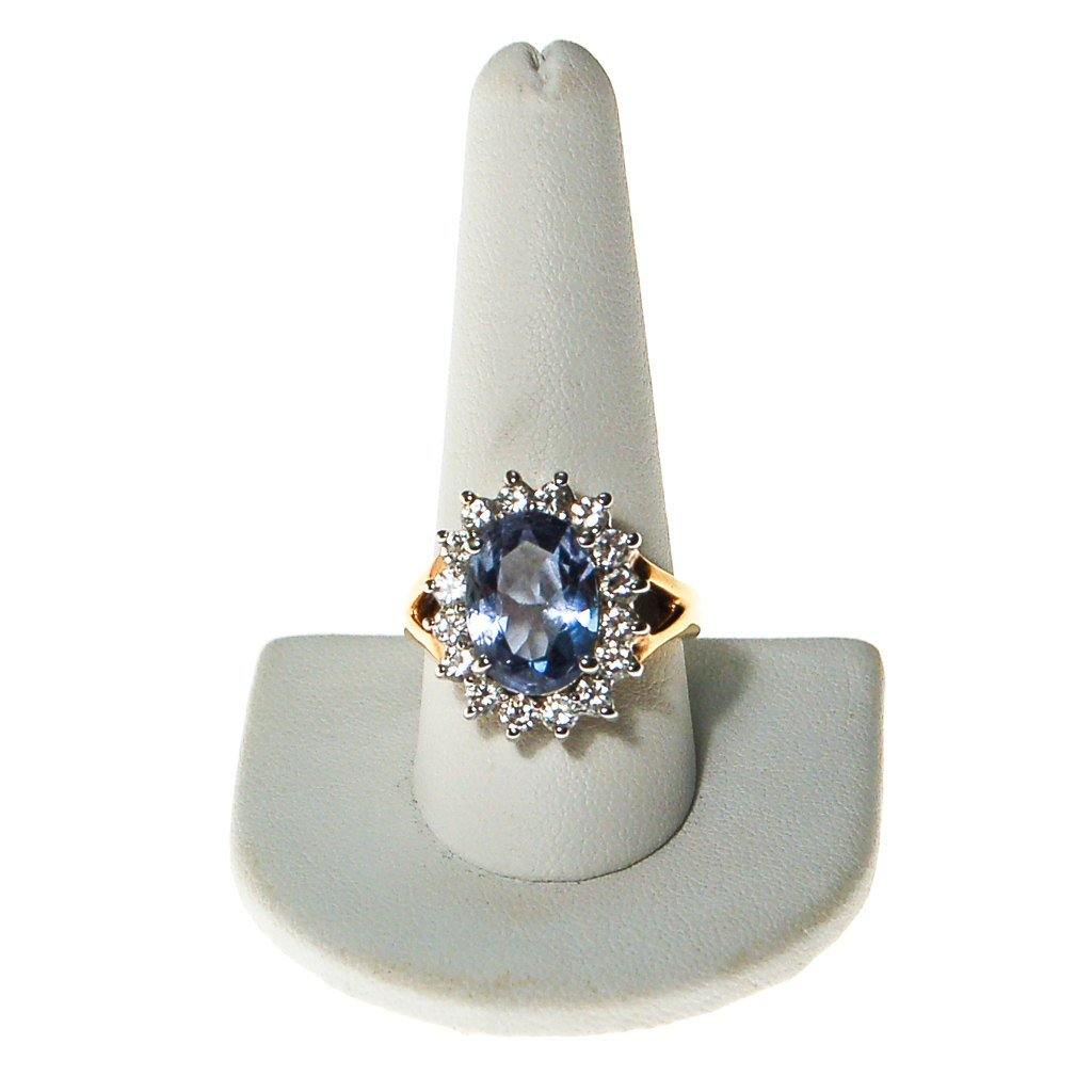 Blue Topaz CZ Princess Style Cocktail Ring by Unsigned Beauty - Vintage Meet Modern Vintage Jewelry - Chicago, Illinois - #oldhollywoodglamour #vintagemeetmodern #designervintage #jewelrybox #antiquejewelry #vintagejewelry