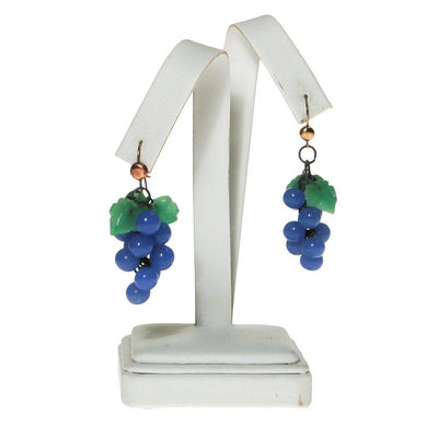 Blue Glass Grape Earrings by 1940s - Vintage Meet Modern Vintage Jewelry - Chicago, Illinois - #oldhollywoodglamour #vintagemeetmodern #designervintage #jewelrybox #antiquejewelry #vintagejewelry