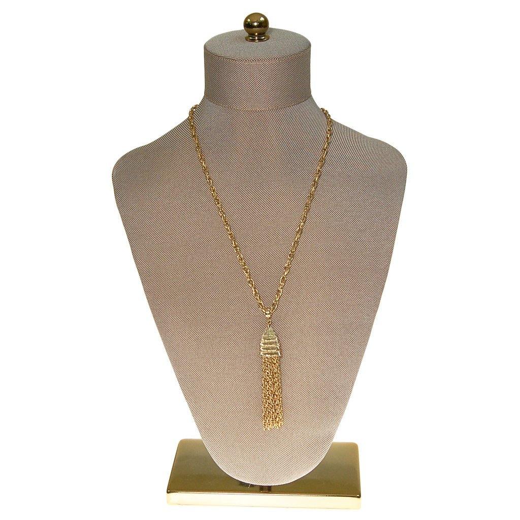 Monet Gold Tassel Necklace by Monet - Vintage Meet Modern Vintage Jewelry - Chicago, Illinois - #oldhollywoodglamour #vintagemeetmodern #designervintage #jewelrybox #antiquejewelry #vintagejewelry