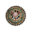 Fire Opal, Garnet, Turquoise, Jet Black Rhinestone Medallion Pendant by Unsigned Beauty - Vintage Meet Modern Vintage Jewelry - Chicago, Illinois - #oldhollywoodglamour #vintagemeetmodern #designervintage #jewelrybox #antiquejewelry #vintagejewelry
