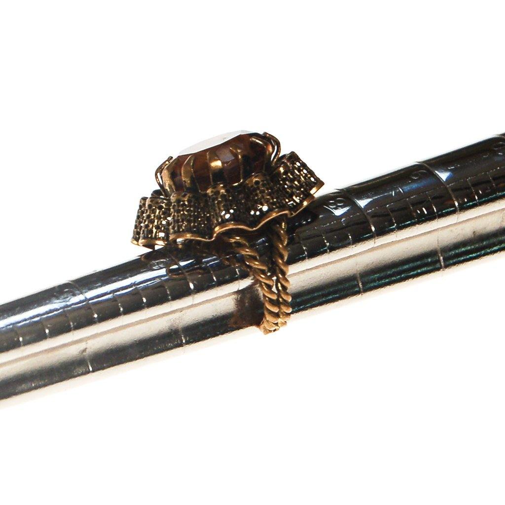 Tigers Eye Crystal Statement Ring by Unsigned Beauty - Vintage Meet Modern Vintage Jewelry - Chicago, Illinois - #oldhollywoodglamour #vintagemeetmodern #designervintage #jewelrybox #antiquejewelry #vintagejewelry