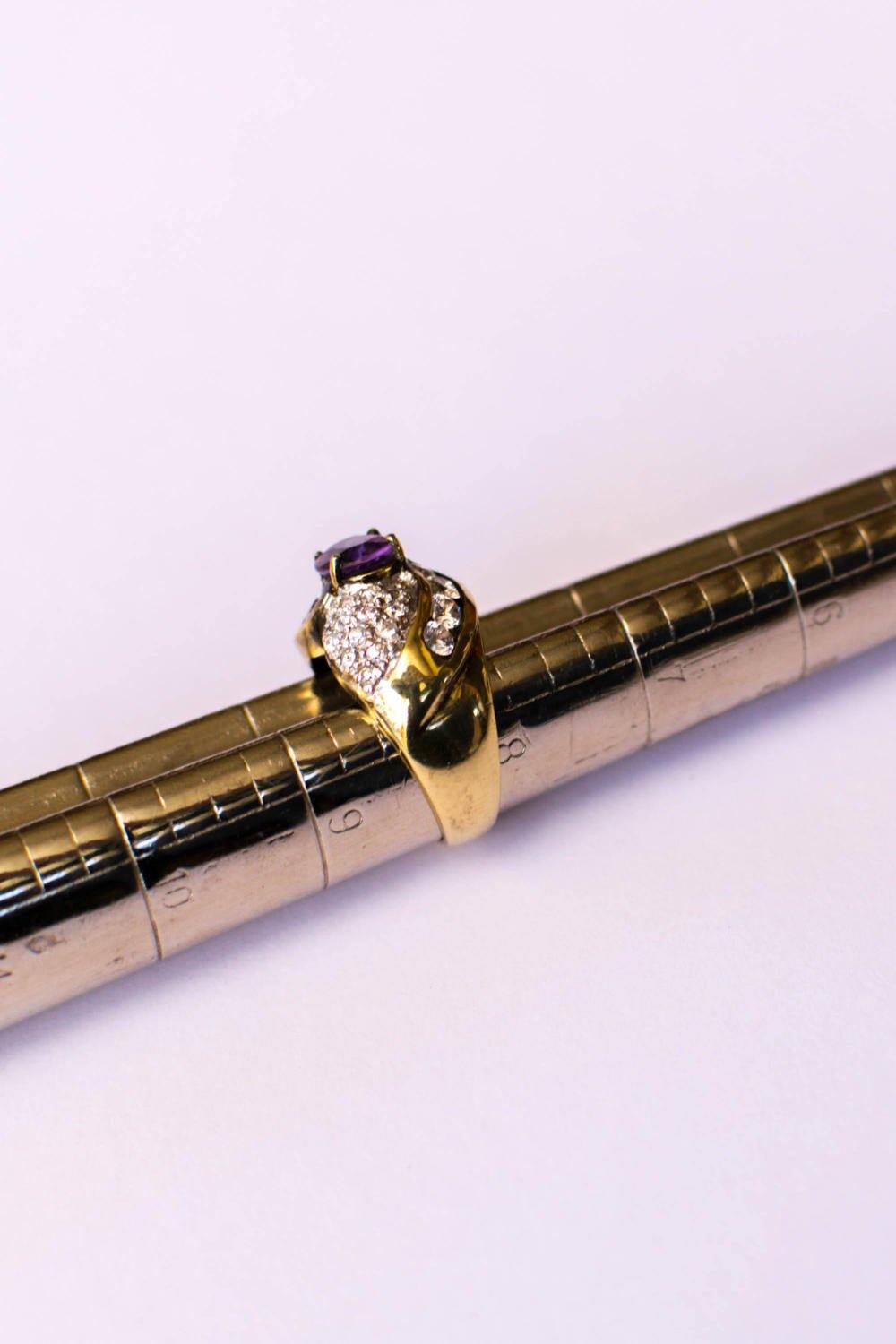 Amethyst and Pave CZ Ring set in Sterling Silver by Amethyst - Vintage Meet Modern Vintage Jewelry - Chicago, Illinois - #oldhollywoodglamour #vintagemeetmodern #designervintage #jewelrybox #antiquejewelry #vintagejewelry