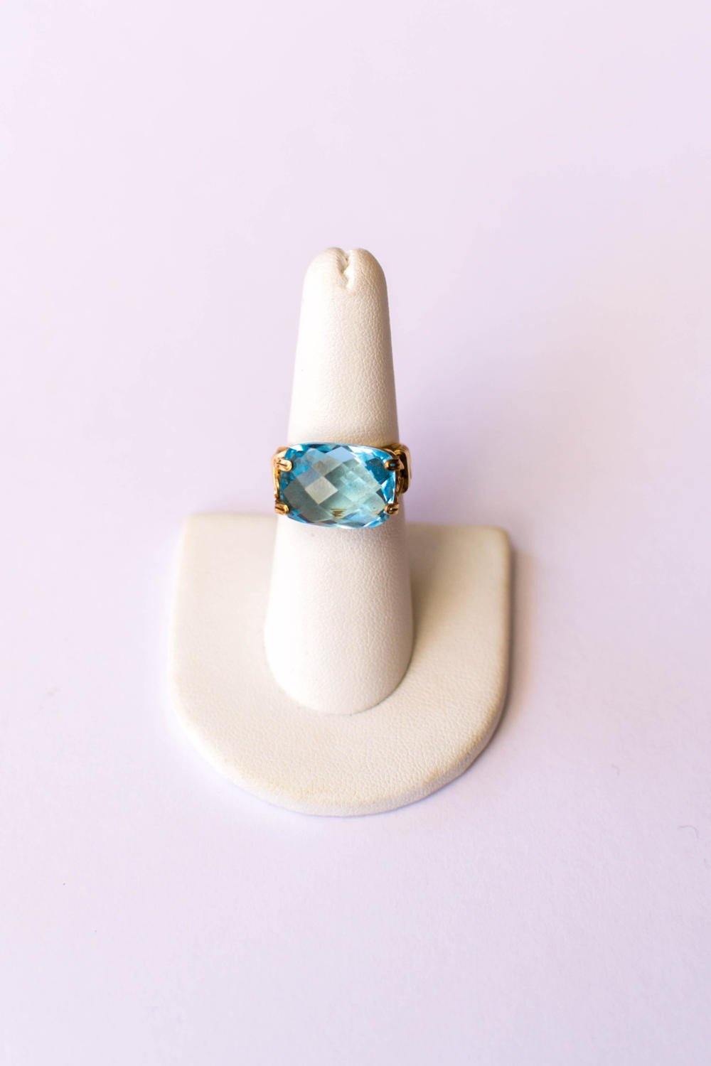 Faceted Blue Topaz Ring