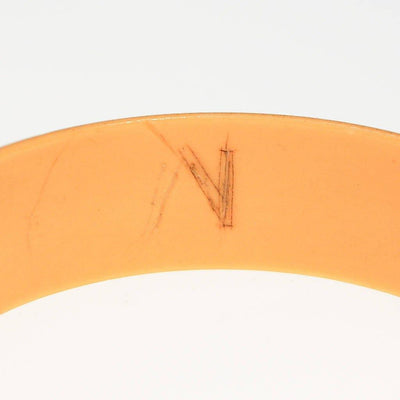 Art Deco Yellow Celluloid Bangle Bracelet with Rhinestones by Art Deco - Vintage Meet Modern Vintage Jewelry - Chicago, Illinois - #oldhollywoodglamour #vintagemeetmodern #designervintage #jewelrybox #antiquejewelry #vintagejewelry