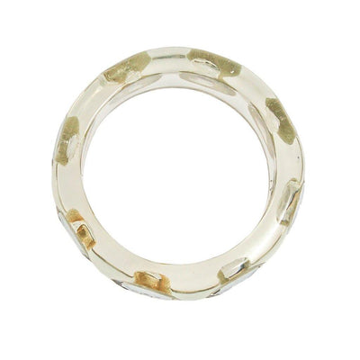 Clear Lucite Bangle Bracelet with Bezel Set Rhinestones by Unsigned Beauty - Vintage Meet Modern Vintage Jewelry - Chicago, Illinois - #oldhollywoodglamour #vintagemeetmodern #designervintage #jewelrybox #antiquejewelry #vintagejewelry
