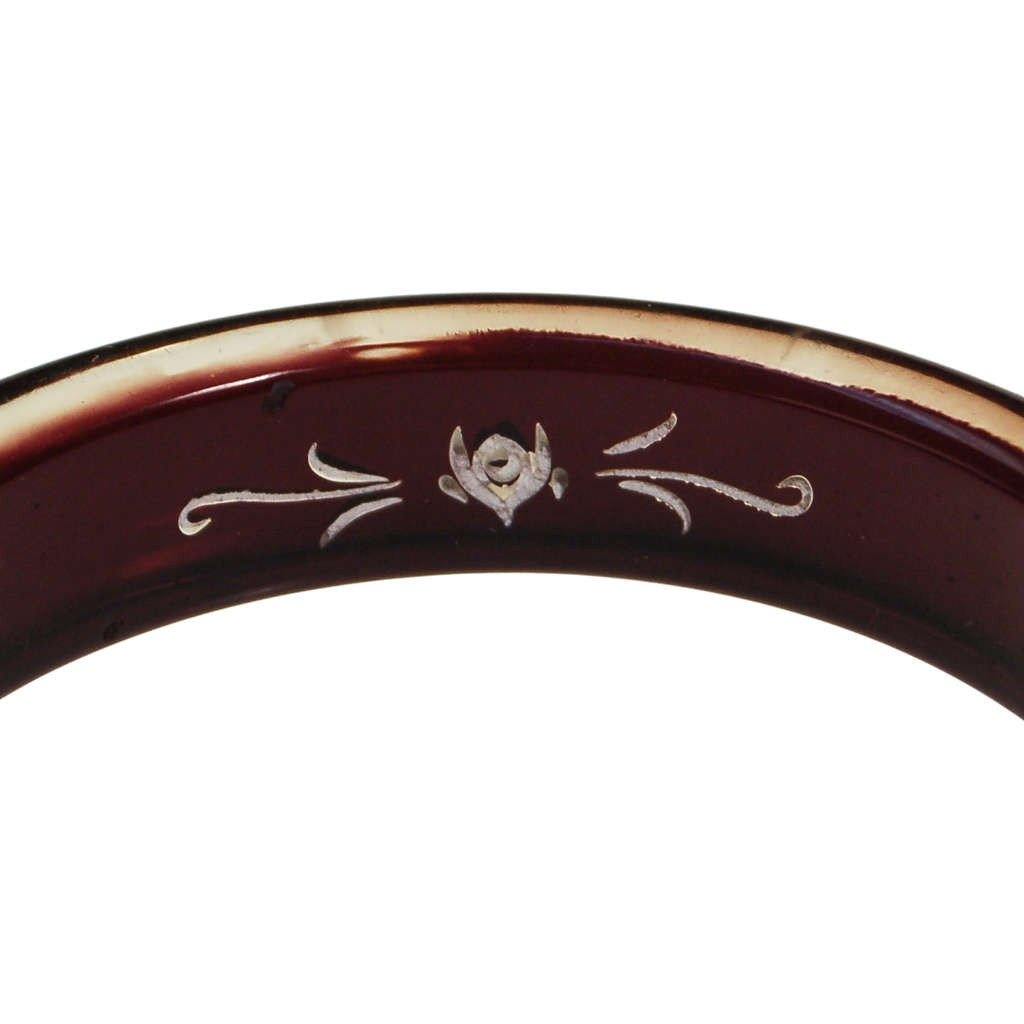 Black and Clear Reversed Carved Floral Rose Lucite Bracelet by Lucite - Vintage Meet Modern Vintage Jewelry - Chicago, Illinois - #oldhollywoodglamour #vintagemeetmodern #designervintage #jewelrybox #antiquejewelry #vintagejewelry