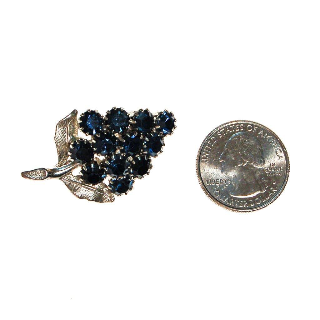 Sapphire Rhinestone Cluster of Grapes Brooch by Unsigned Beauty - Vintage Meet Modern Vintage Jewelry - Chicago, Illinois - #oldhollywoodglamour #vintagemeetmodern #designervintage #jewelrybox #antiquejewelry #vintagejewelry