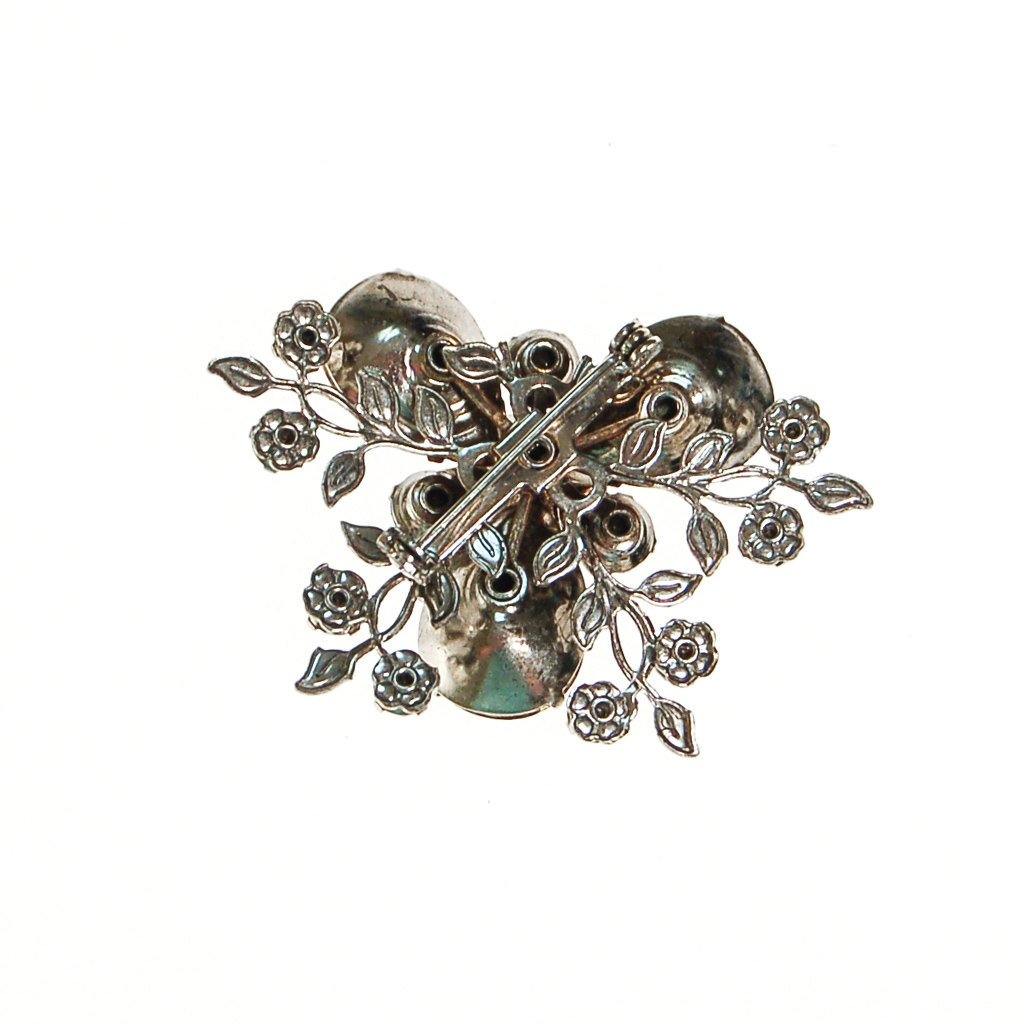 Purple and Smokey Gray Rhinestone Flower Brooch by Unsigned Beauty - Vintage Meet Modern Vintage Jewelry - Chicago, Illinois - #oldhollywoodglamour #vintagemeetmodern #designervintage #jewelrybox #antiquejewelry #vintagejewelry