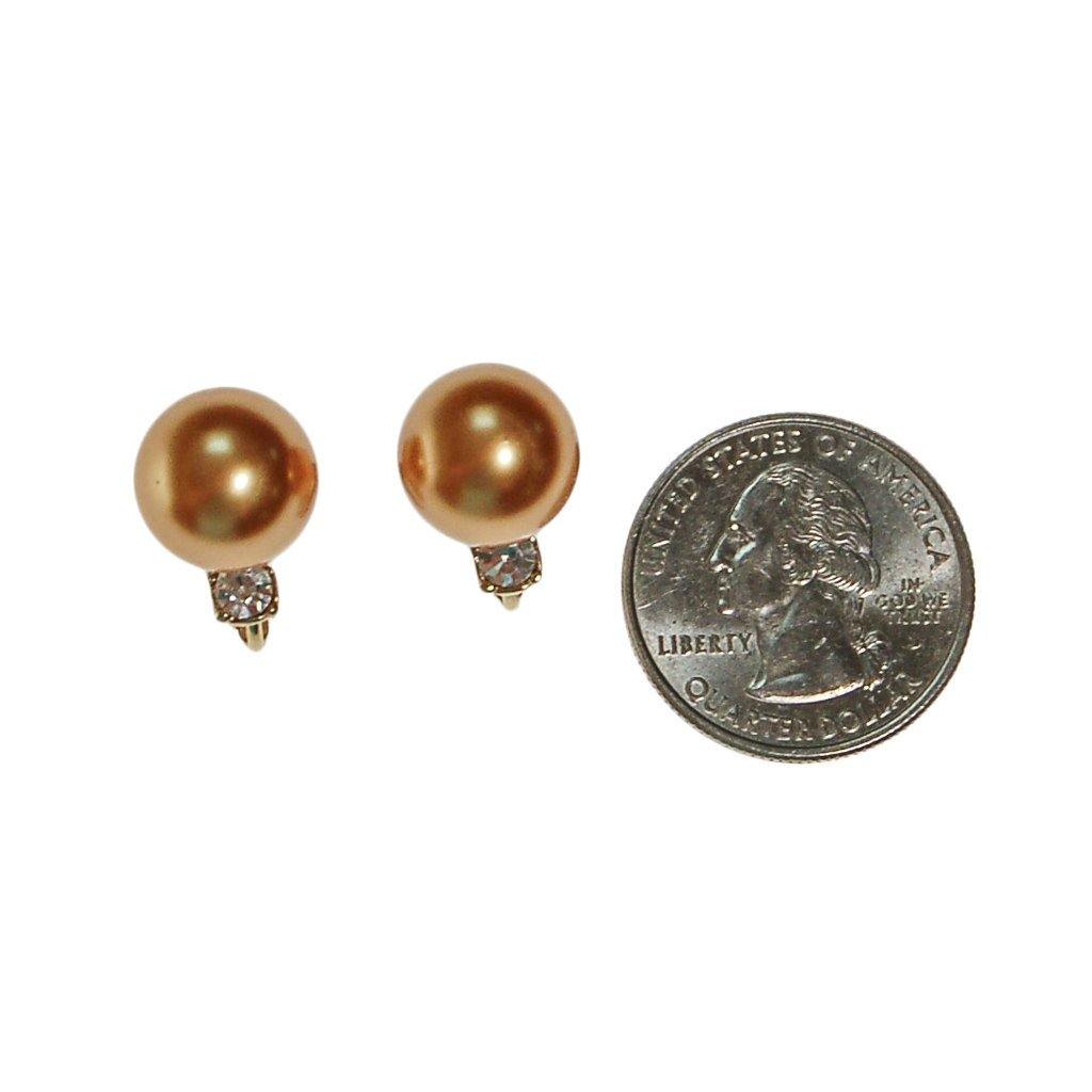 Gold Pearl Earrings with Cubic Zirconia by 1980s - Vintage Meet Modern Vintage Jewelry - Chicago, Illinois - #oldhollywoodglamour #vintagemeetmodern #designervintage #jewelrybox #antiquejewelry #vintagejewelry