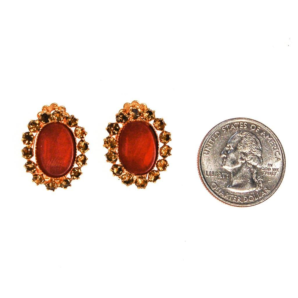 Burnt Orange and Amber Citrine Rhinestone Earrings by Rhinestone Earrings - Vintage Meet Modern Vintage Jewelry - Chicago, Illinois - #oldhollywoodglamour #vintagemeetmodern #designervintage #jewelrybox #antiquejewelry #vintagejewelry