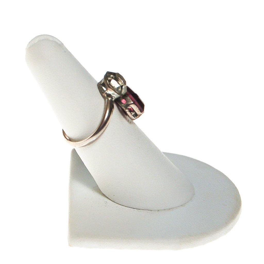 Purple and Gray Crystal Bypass Minimalist Ring by 1980s - Vintage Meet Modern Vintage Jewelry - Chicago, Illinois - #oldhollywoodglamour #vintagemeetmodern #designervintage #jewelrybox #antiquejewelry #vintagejewelry