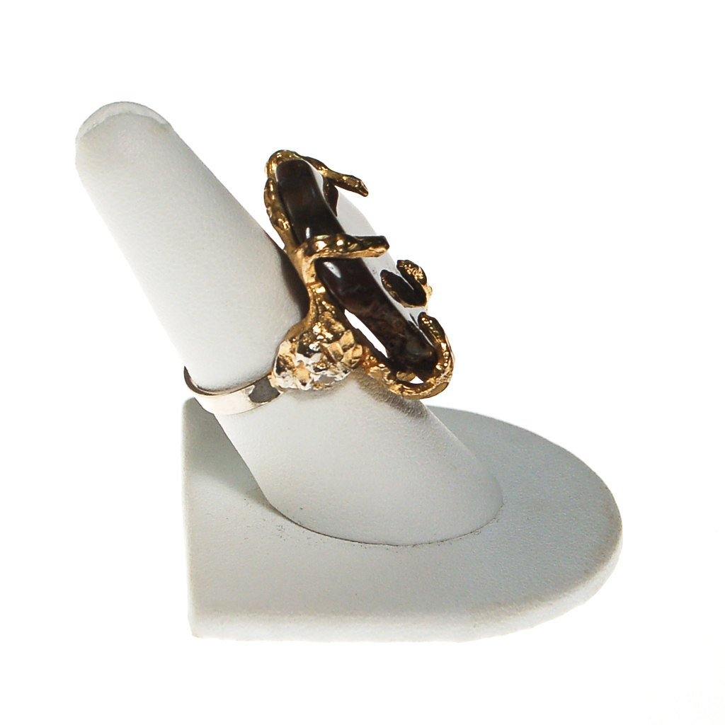 Brutalis Modern Spotted Agate Statement Ring by Artisan - Vintage Meet Modern Vintage Jewelry - Chicago, Illinois - #oldhollywoodglamour #vintagemeetmodern #designervintage #jewelrybox #antiquejewelry #vintagejewelry