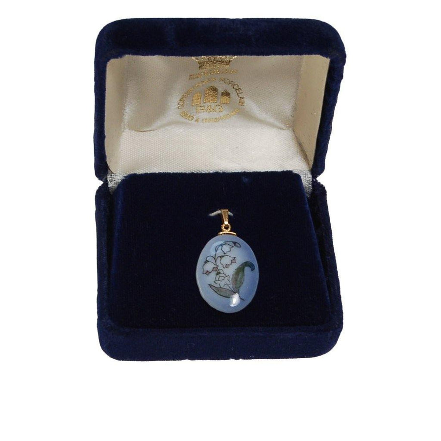Porcelain Lily of the Valley Pendant Necklace by Bing and Grondahl by Bing and Grondahl - Vintage Meet Modern Vintage Jewelry - Chicago, Illinois - #oldhollywoodglamour #vintagemeetmodern #designervintage #jewelrybox #antiquejewelry #vintagejewelry