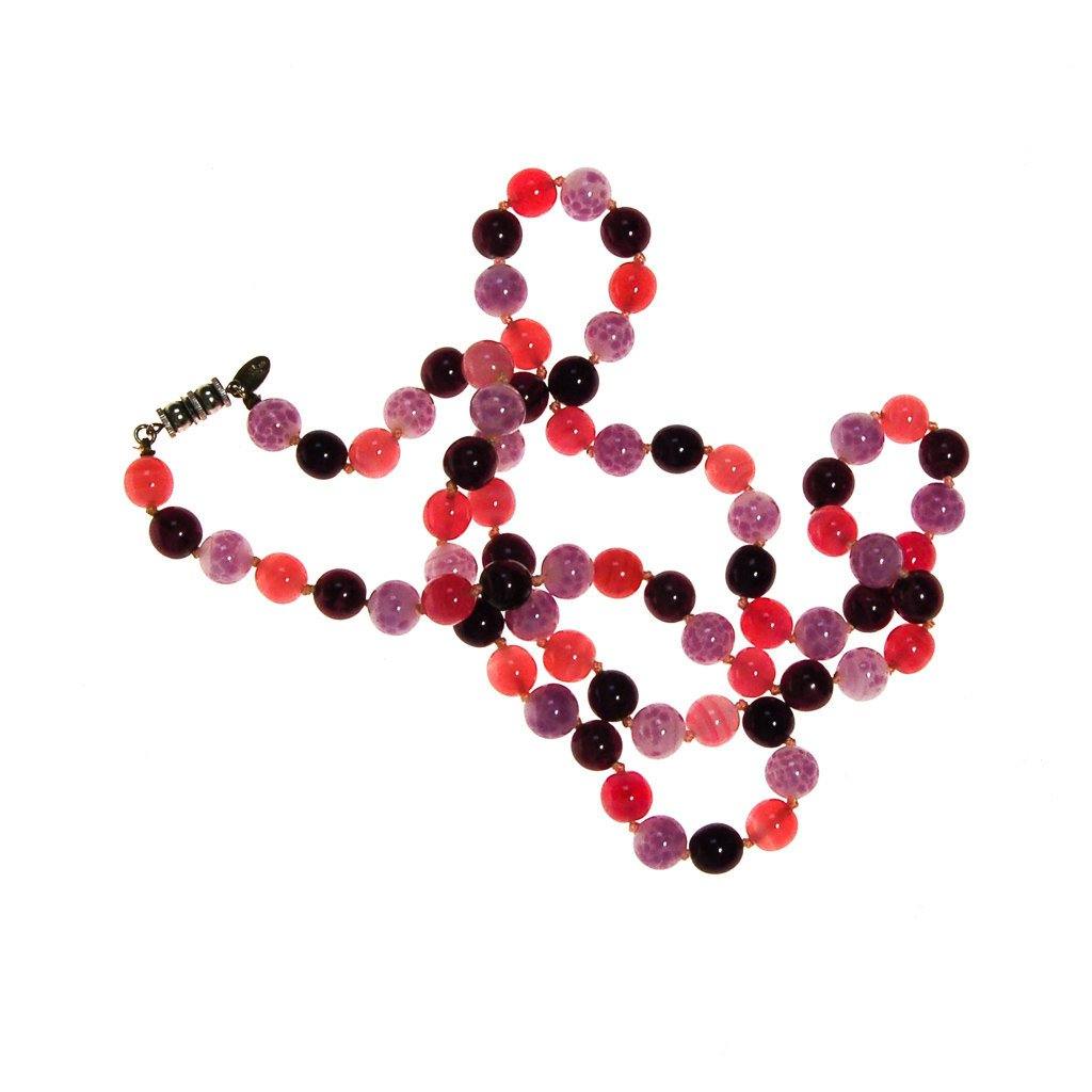 Les Bernard Pink and Purple Bead Necklace by Les Bernard - Vintage Meet Modern Vintage Jewelry - Chicago, Illinois - #oldhollywoodglamour #vintagemeetmodern #designervintage #jewelrybox #antiquejewelry #vintagejewelry