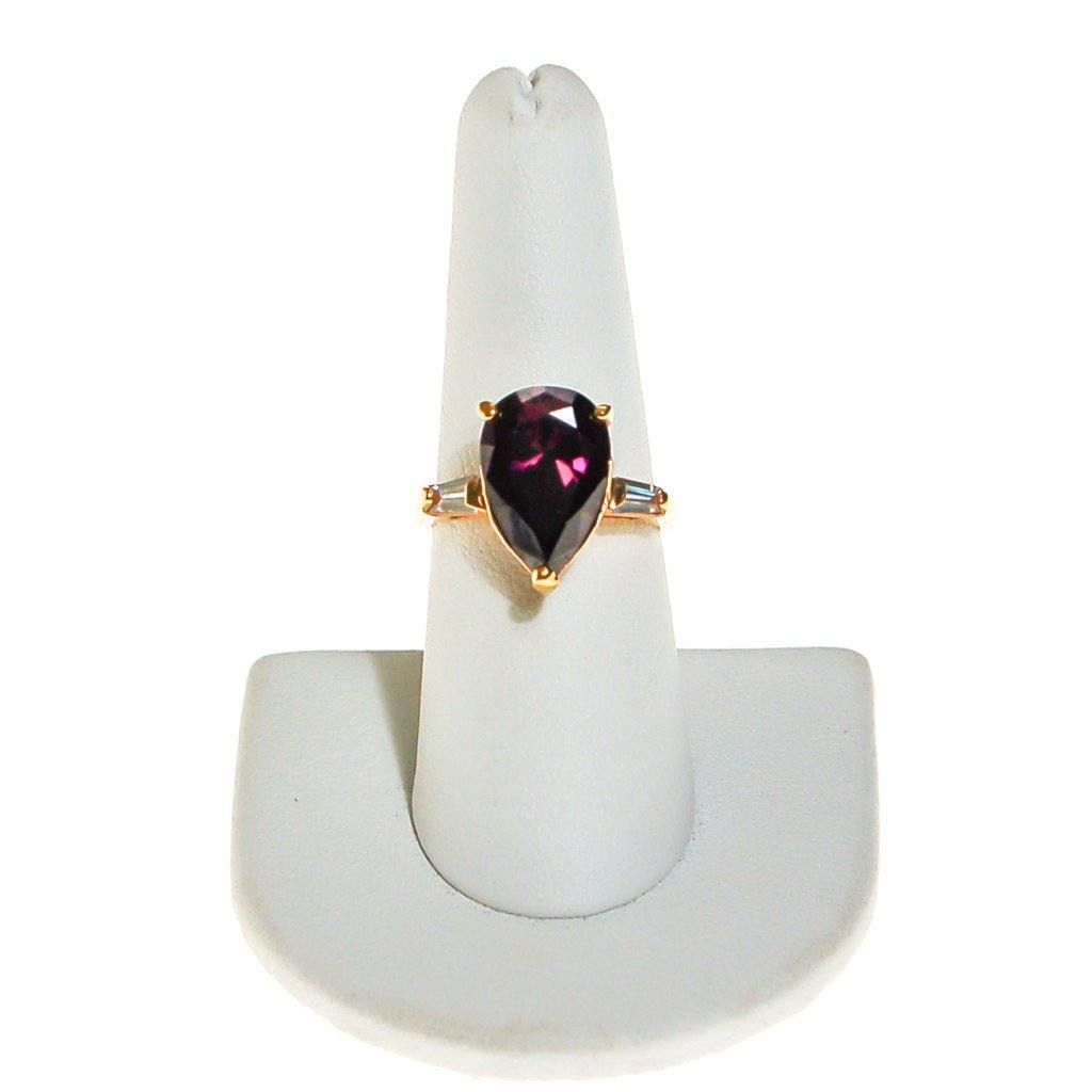 Amethyst CZ Statement Ring by 1980s - Vintage Meet Modern Vintage Jewelry - Chicago, Illinois - #oldhollywoodglamour #vintagemeetmodern #designervintage #jewelrybox #antiquejewelry #vintagejewelry