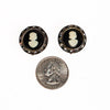 Black and White Cameo Earrings with Rhinestones by Cameo - Vintage Meet Modern Vintage Jewelry - Chicago, Illinois - #oldhollywoodglamour #vintagemeetmodern #designervintage #jewelrybox #antiquejewelry #vintagejewelry