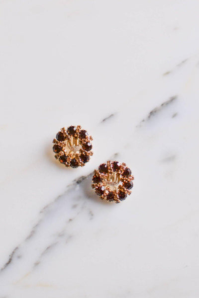 Amber and Smokey Topaz Rhinestone Earrings by Weiss by Weiss - Vintage Meet Modern Vintage Jewelry - Chicago, Illinois - #oldhollywoodglamour #vintagemeetmodern #designervintage #jewelrybox #antiquejewelry #vintagejewelry