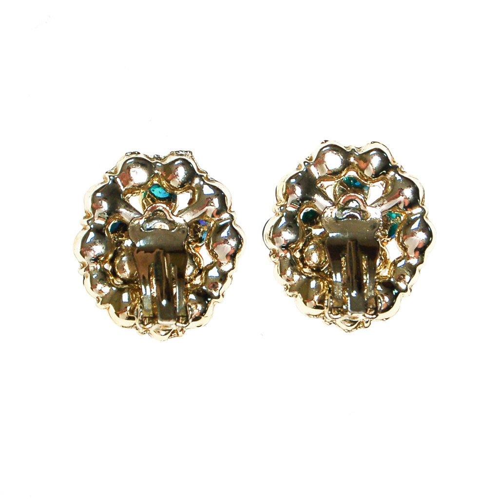 Pearl and Peacock Rhinestone Earrings by Unsigned Beauty - Vintage Meet Modern Vintage Jewelry - Chicago, Illinois - #oldhollywoodglamour #vintagemeetmodern #designervintage #jewelrybox #antiquejewelry #vintagejewelry