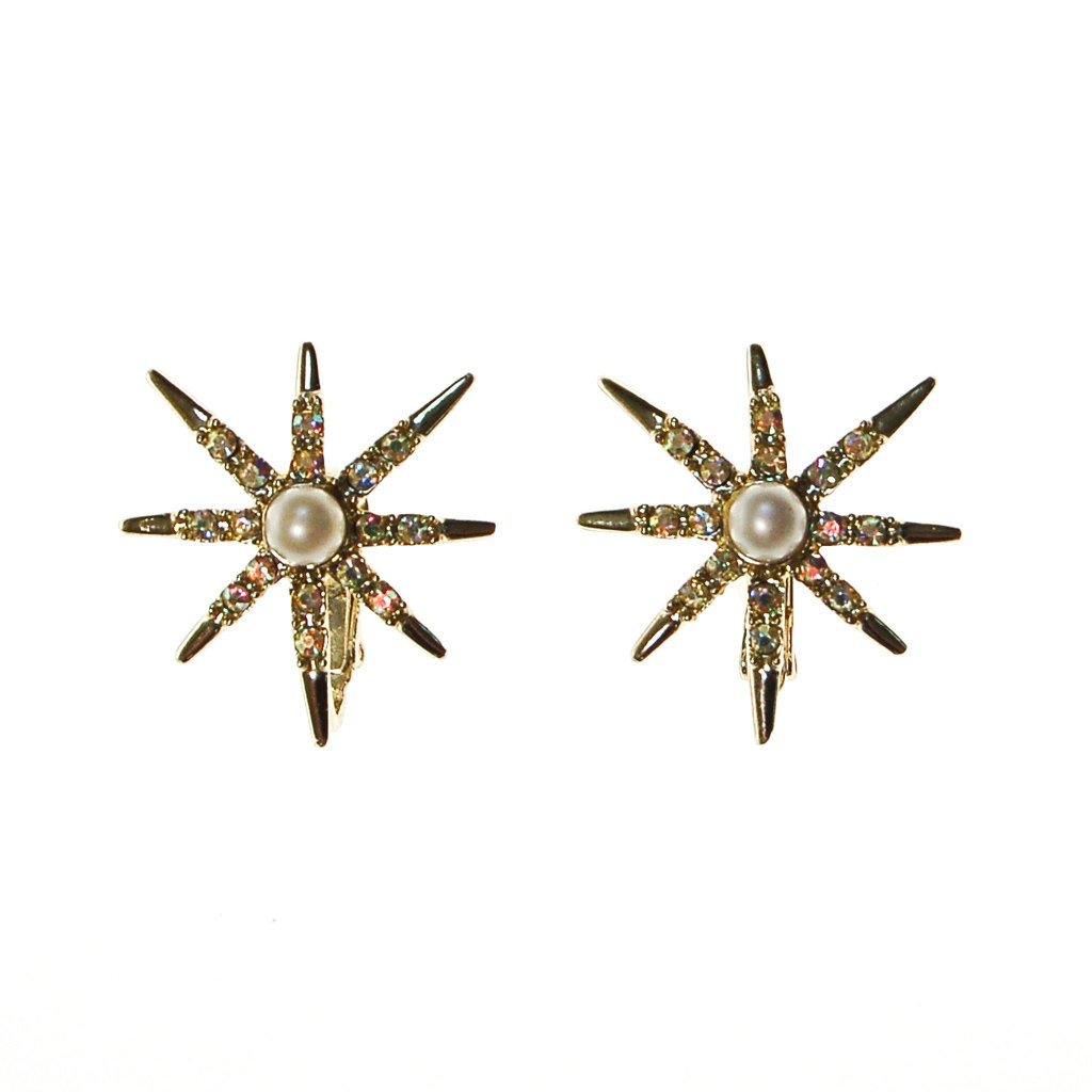 Judy Lee Gold Rhinestone Star Earrings by Judy Lee - Vintage Meet Modern Vintage Jewelry - Chicago, Illinois - #oldhollywoodglamour #vintagemeetmodern #designervintage #jewelrybox #antiquejewelry #vintagejewelry