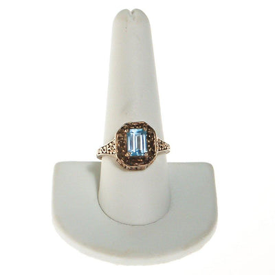 Sterling Silver Filigree with Blue Topaz Ring by Sterling Silver - Vintage Meet Modern Vintage Jewelry - Chicago, Illinois - #oldhollywoodglamour #vintagemeetmodern #designervintage #jewelrybox #antiquejewelry #vintagejewelry