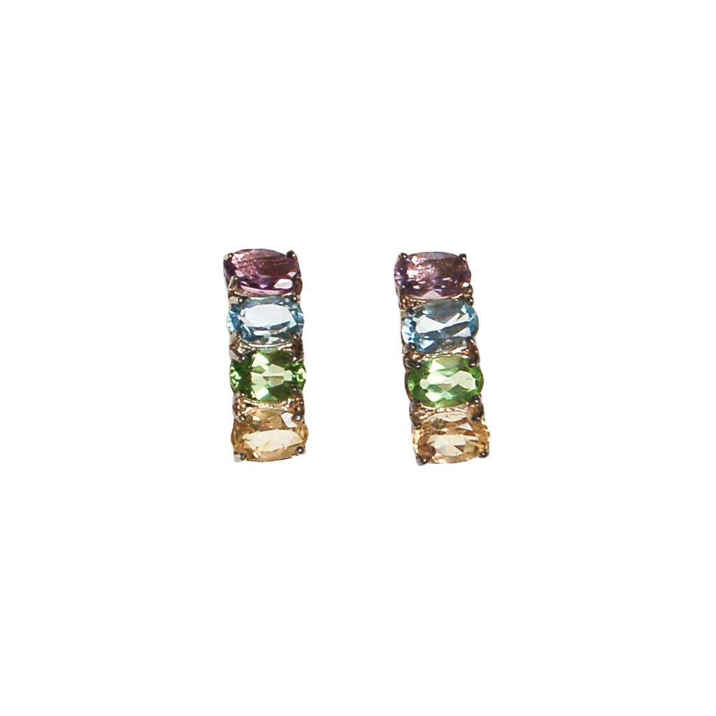 Rainbow Gemstone Earrings by Sterling Silver - Vintage Meet Modern Vintage Jewelry - Chicago, Illinois - #oldhollywoodglamour #vintagemeetmodern #designervintage #jewelrybox #antiquejewelry #vintagejewelry