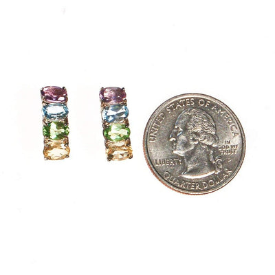 Rainbow Gemstone Earrings by Sterling Silver - Vintage Meet Modern Vintage Jewelry - Chicago, Illinois - #oldhollywoodglamour #vintagemeetmodern #designervintage #jewelrybox #antiquejewelry #vintagejewelry