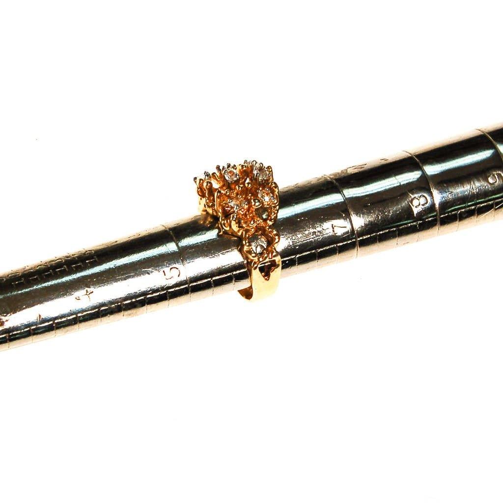 Gold Brutalist Ring with Rhinestones by Brutalist - Vintage Meet Modern Vintage Jewelry - Chicago, Illinois - #oldhollywoodglamour #vintagemeetmodern #designervintage #jewelrybox #antiquejewelry #vintagejewelry
