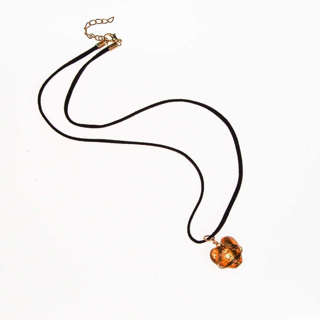 Gold Venetian Heart Necklace on Black Suede Cord by Unsigned Beauty - Vintage Meet Modern Vintage Jewelry - Chicago, Illinois - #oldhollywoodglamour #vintagemeetmodern #designervintage #jewelrybox #antiquejewelry #vintagejewelry